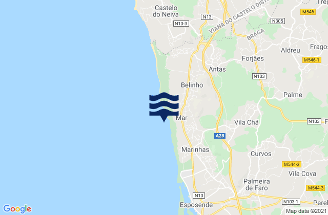 Lugar De Baixo, Portugalの潮見表地図