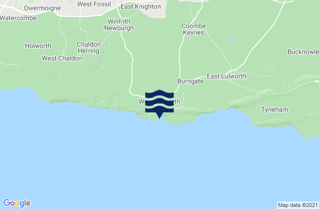 Lulworth Cove Beach, United Kingdomの潮見表地図