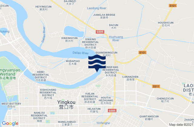 Lunan, Chinaの潮見表地図