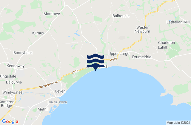 Lundin Links Beach, United Kingdomの潮見表地図