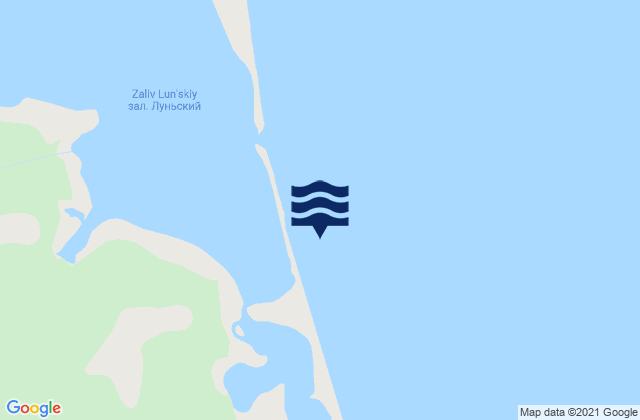 Luniski Bay entrance, Russiaの潮見表地図