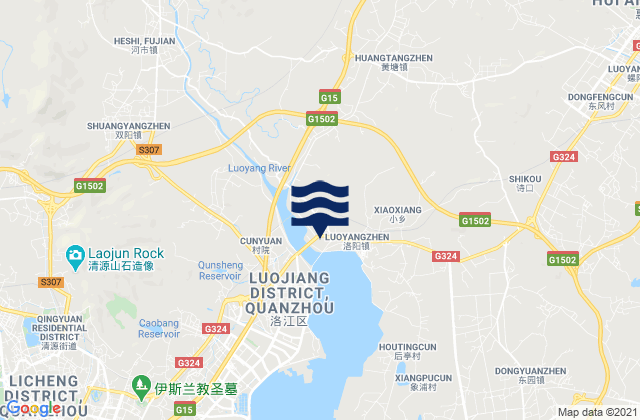 Luoyang, Chinaの潮見表地図
