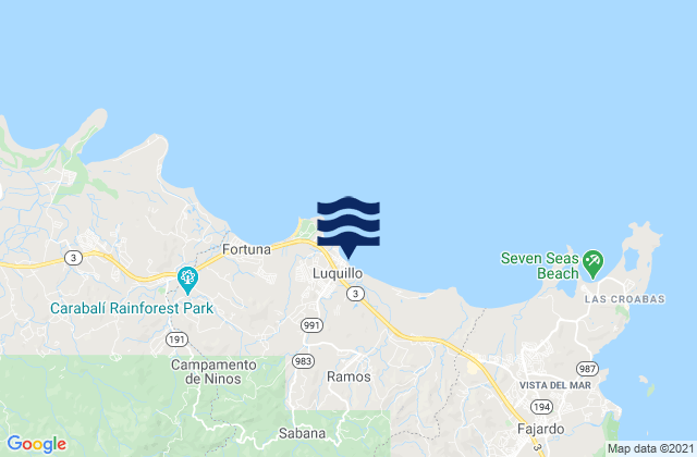 Luquillo, Puerto Ricoの潮見表地図
