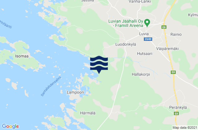 Luvia, Finlandの潮見表地図