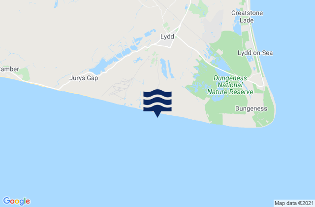 Lydd, United Kingdomの潮見表地図
