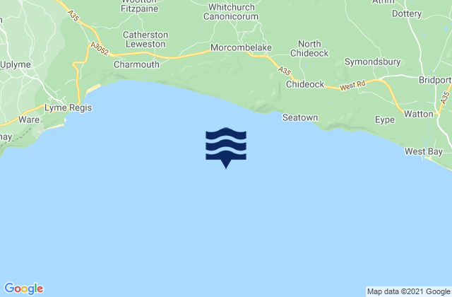 Lyme Bay Beach, United Kingdomの潮見表地図