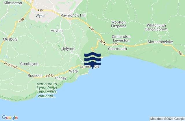 Lyme Regis, United Kingdomの潮見表地図