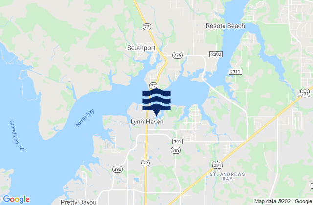 Lynn Haven, United Statesの潮見表地図