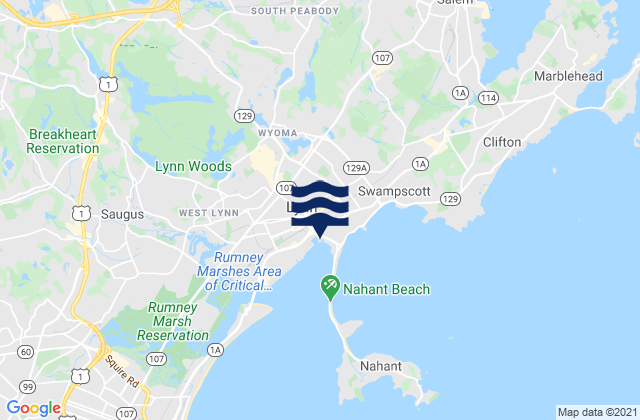 Lynn Lynn Harbor, United Statesの潮見表地図