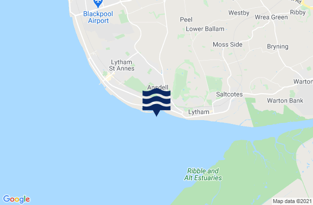 Lytham St Annes, United Kingdomの潮見表地図