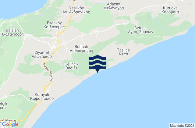 Lythrágkomi, Cyprusの潮見表地図
