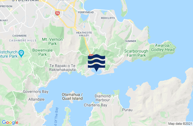 Lyttelton Harbour, New Zealandの潮見表地図