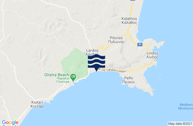 Lárdos, Greeceの潮見表地図