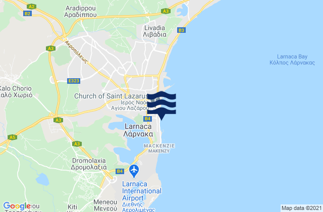 Lárnaka, Cyprusの潮見表地図
