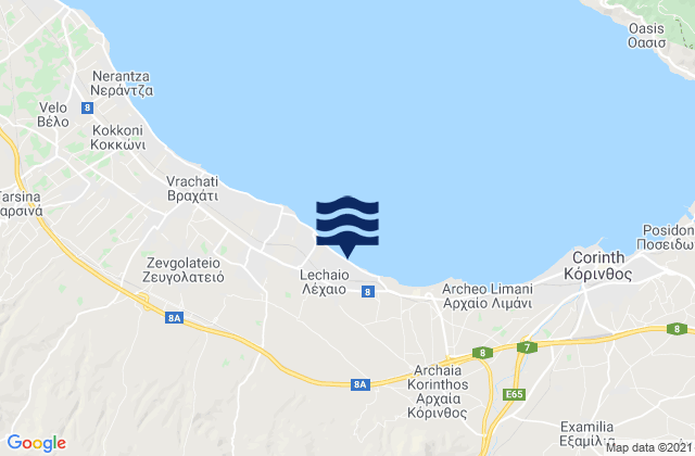 Lékhaio, Greeceの潮見表地図