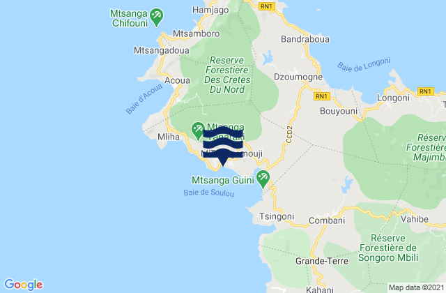 M'Tsangamouji, Mayotteの潮見表地図