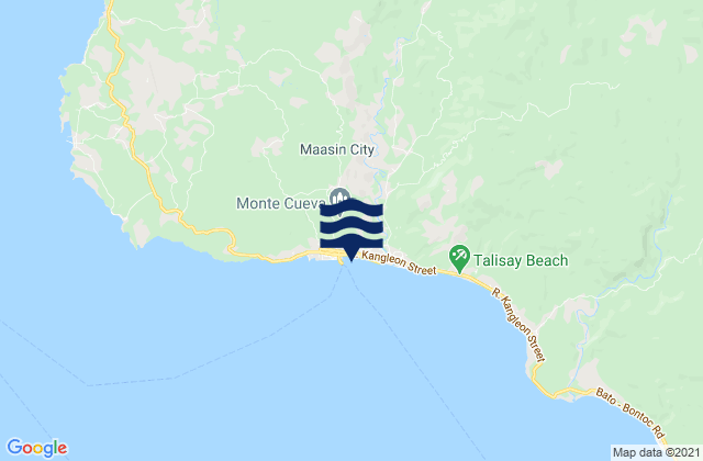 Maasin, Philippinesの潮見表地図