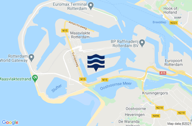 Maasvlakte, Netherlandsの潮見表地図