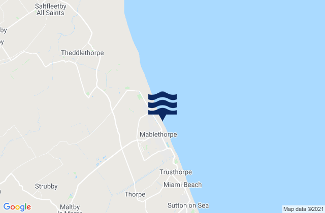 Mablethorpe, United Kingdomの潮見表地図