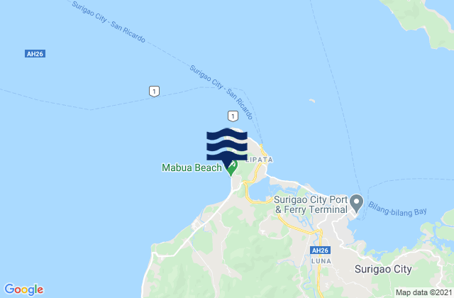 Mabua, Philippinesの潮見表地図