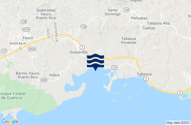 Macaná Barrio, Puerto Ricoの潮見表地図