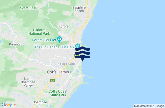 Macauleys, Australiaの潮見表地図