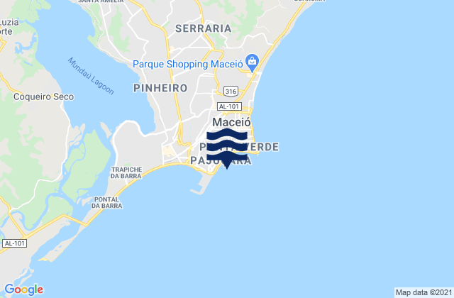 Macei, Brazilの潮見表地図