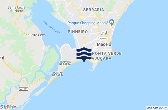 Maceió, Brazilの潮見表地図