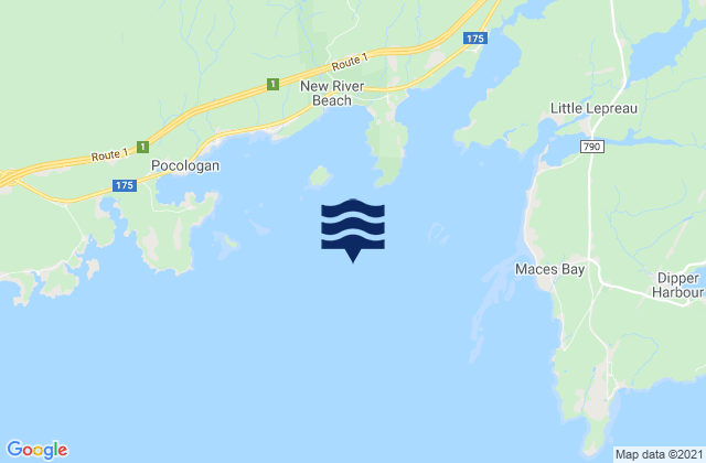 Maces Bay, Canadaの潮見表地図