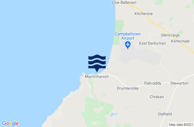 Machrihanish, United Kingdomの潮見表地図