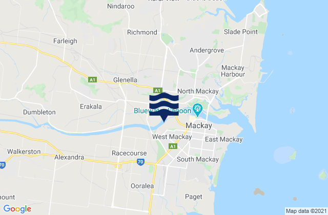 Mackay, Australiaの潮見表地図