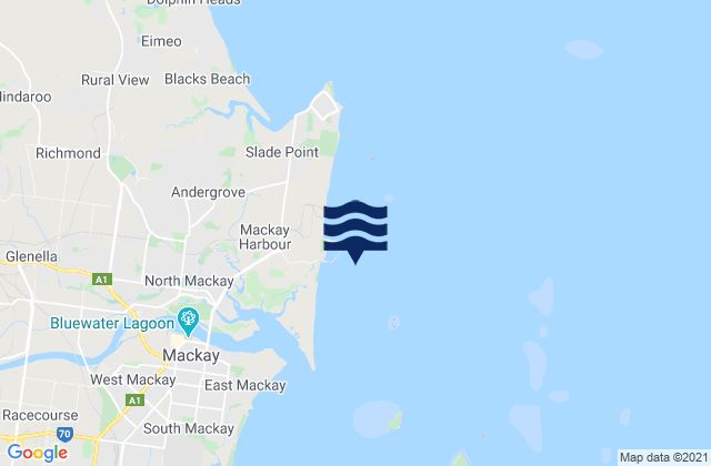 Mackay Outer Harbour, Australiaの潮見表地図
