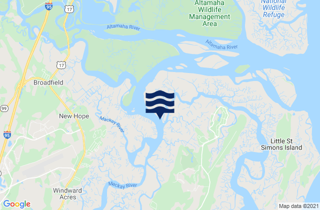 Mackay River (Buttermilk Sound), United Statesの潮見表地図