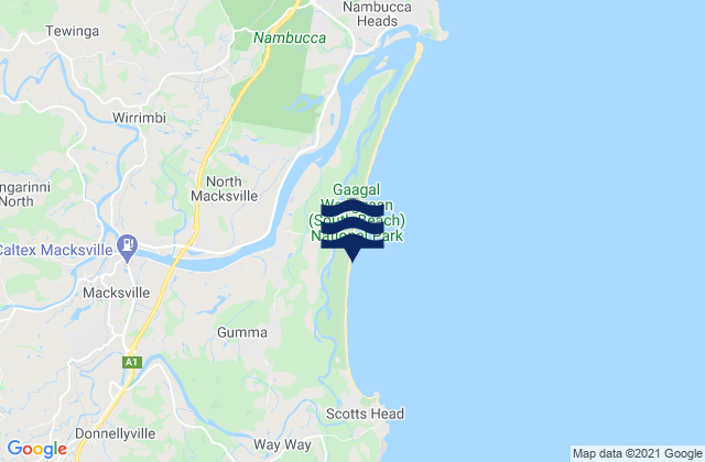 Macksville, Australiaの潮見表地図