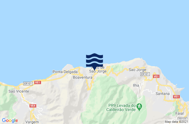 Madeira, Portugalの潮見表地図