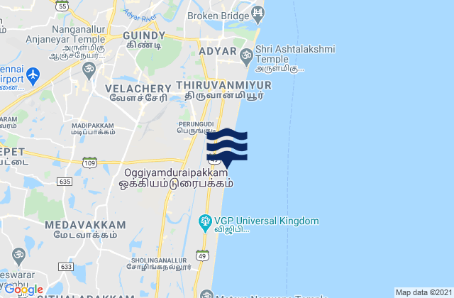 Madipakkam, Indiaの潮見表地図