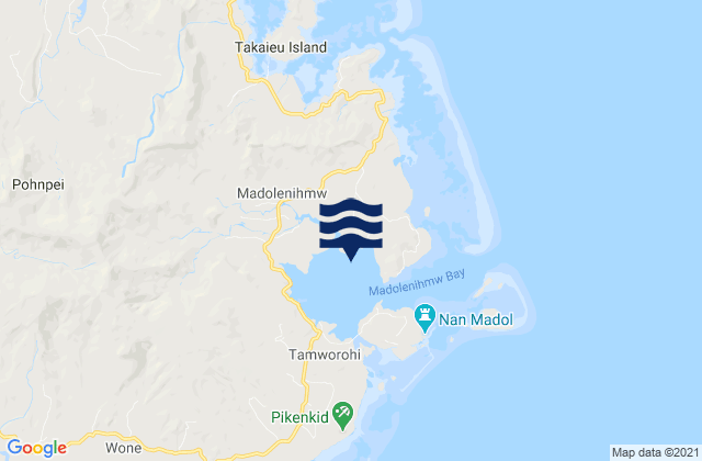 Madolenihm Municipality, Micronesiaの潮見表地図