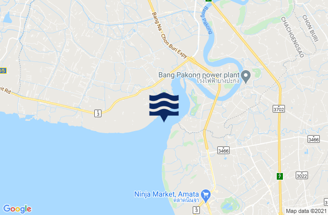 Mae Nam Bang Pakong, Thailandの潮見表地図