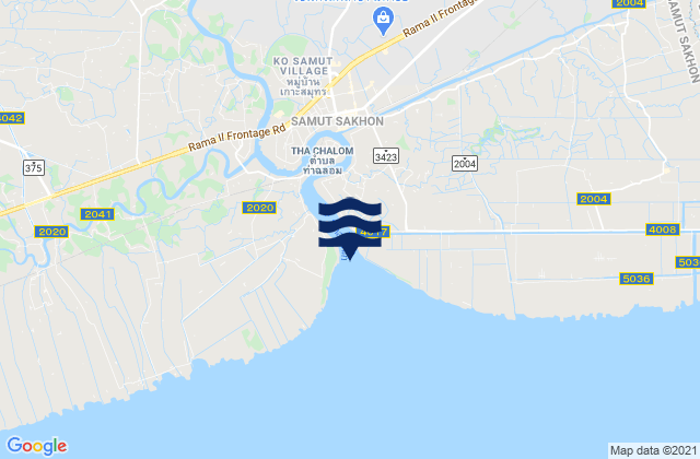Mae Nam Tha Chin, Thailandの潮見表地図