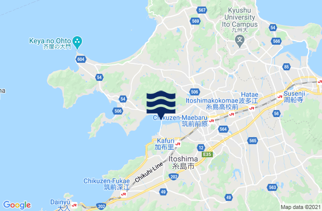 Maebaru-chūō, Japanの潮見表地図