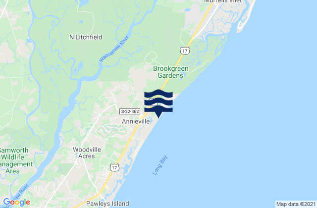 Magnolia Beach, United Statesの潮見表地図