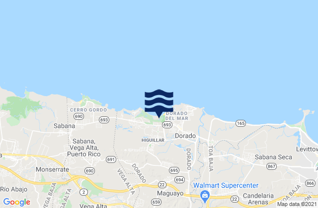 Maguayo Barrio, Puerto Ricoの潮見表地図