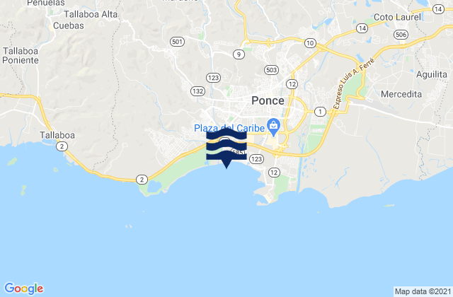 Magueyes Barrio, Puerto Ricoの潮見表地図