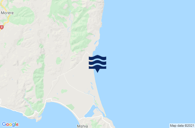 Mahanga Beach, New Zealandの潮見表地図