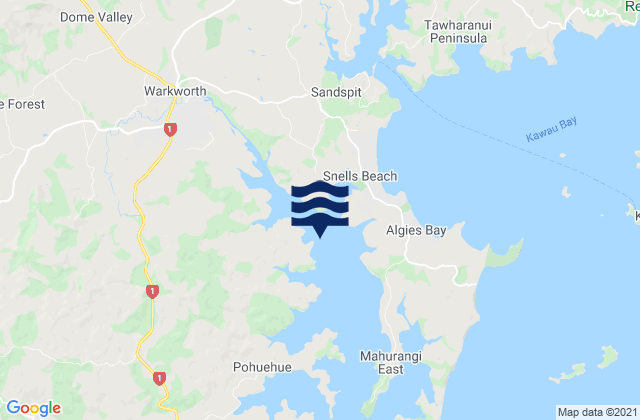 Mahurangi Harbour, New Zealandの潮見表地図
