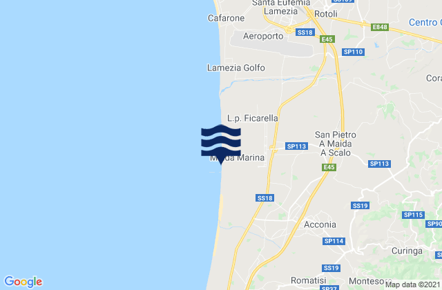 Maida, Italyの潮見表地図