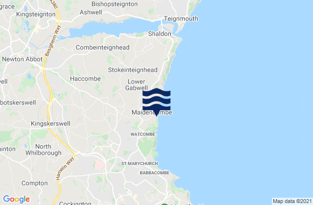Maidencombe Beach, United Kingdomの潮見表地図