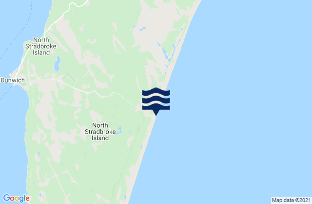 Main Beach - North Stradbroke Island, Australiaの潮見表地図