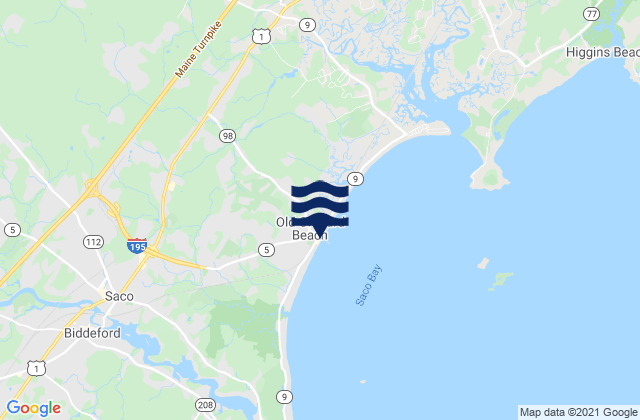 Maine Beach, United Statesの潮見表地図