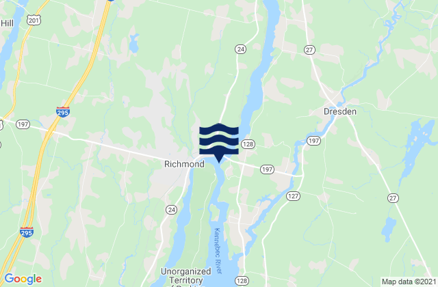 Maine Kennebec Bridge 0.2 n.mi. SW of, United Statesの潮見表地図